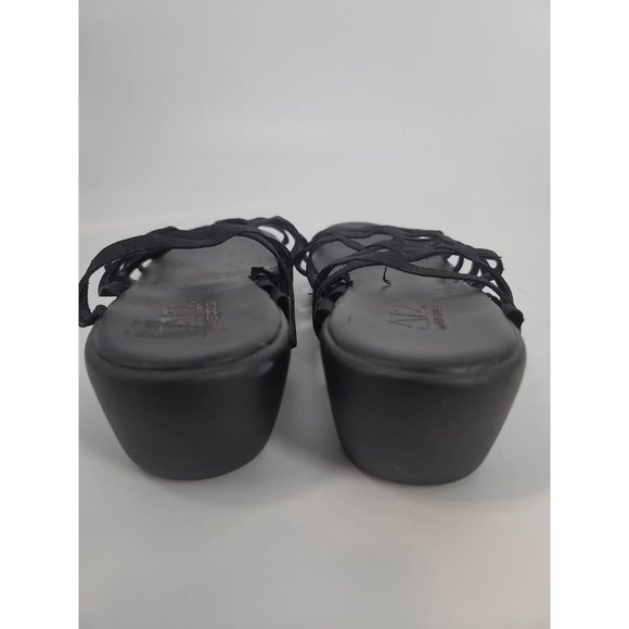 A2 By Aerosoles Womens Black Heelrest Open Toe Sandals Size 11 Wedge Strappy - Picture 4 of 5
